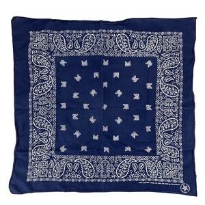 Vintage Wamcraft Navy Blue Bandana 100% Cotton RN 14193 Made in USA
